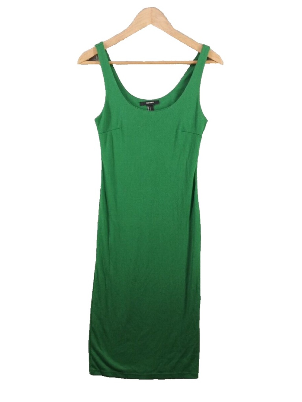 Green Tank Midi Dress - Women's Sleeveless Scoop Neck